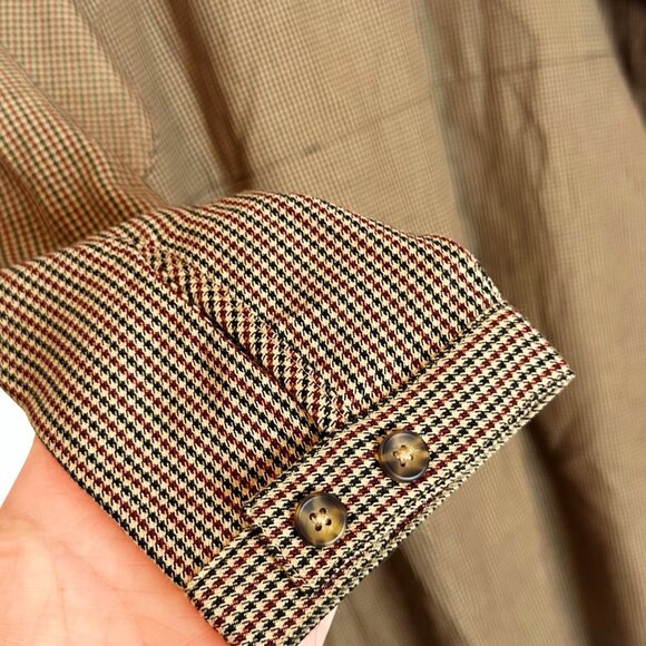 Shades of Grey by Micah Cohen Houndstooth Designer Med Tan Dress Prairie Modest - Picture 9 of 16